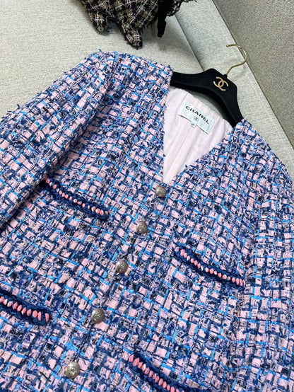 Chanel 21P pink & purple tweed jacket