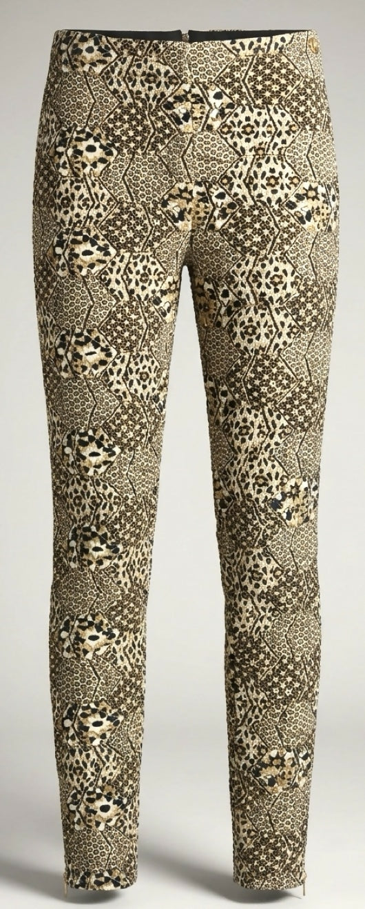 Chanel 15C Geometric Animal Print Metallic Legging Pants