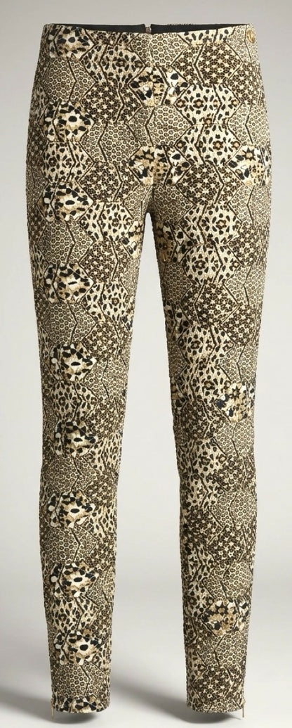 Chanel 15C Geometric Animal Print Metallic Legging Pants