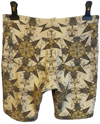 Rare Chanel 06P Ecru Gold Metallic Bermuda Shorts FR 38