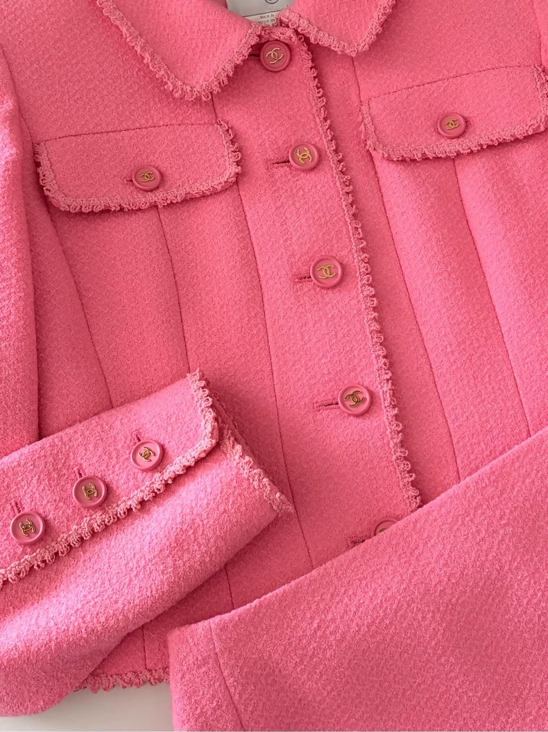 Chanel 97P Barbie Pink Suit jacket & skirt