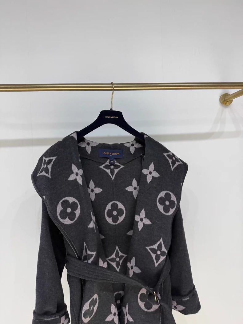 Louis Vuitton grey logo print coat