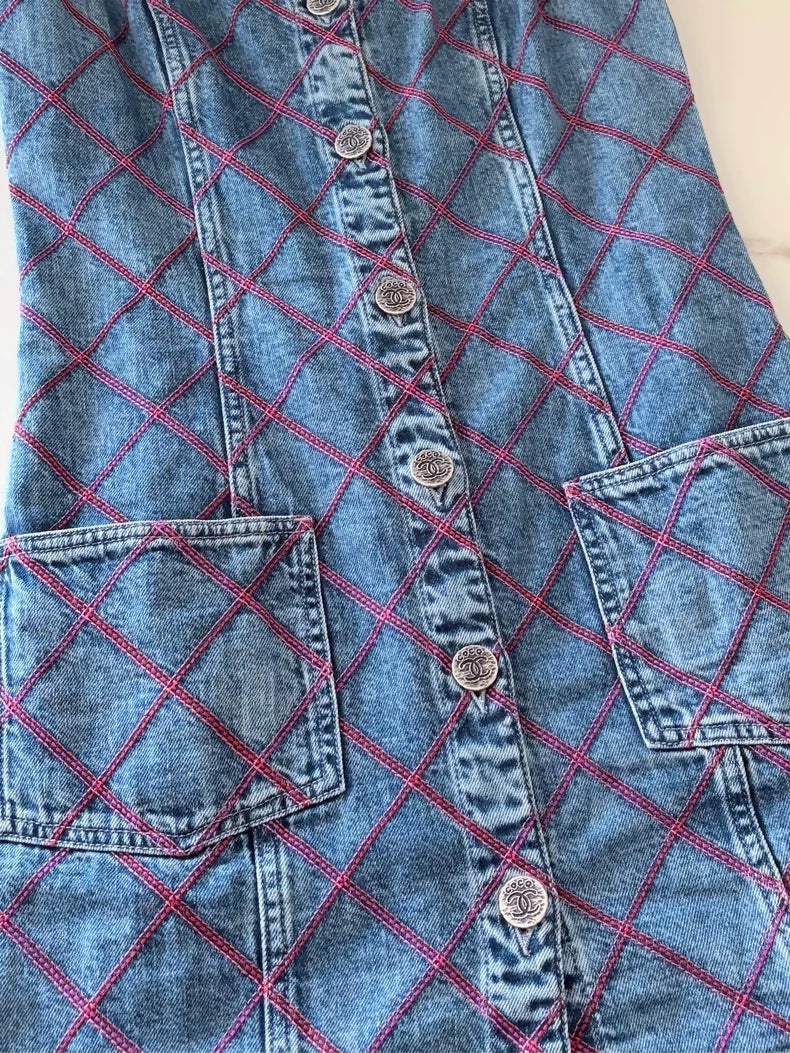 Chanel 22M Blue Denim Dress