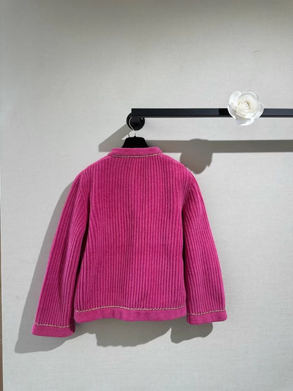 Chanel 22b fuchsia chain cardigan