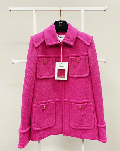 Chanel 20 pink tweed jacket