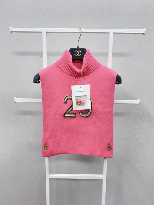 Chanel 21k pink Turtleneck Top