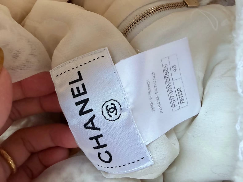 Chanel 2015  White Lace Crochet Dress