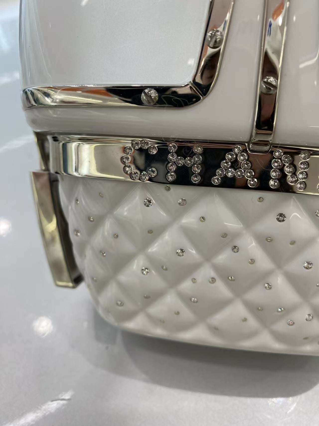 Chanel 2019 White Gondola Minaudière Evening in the Mountain Clutch Bag