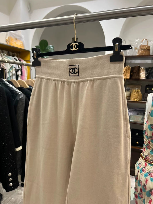 Chanel 03A Wide-leg pants with square cc logo