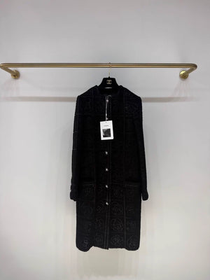 Chanel 23K black camellia coat