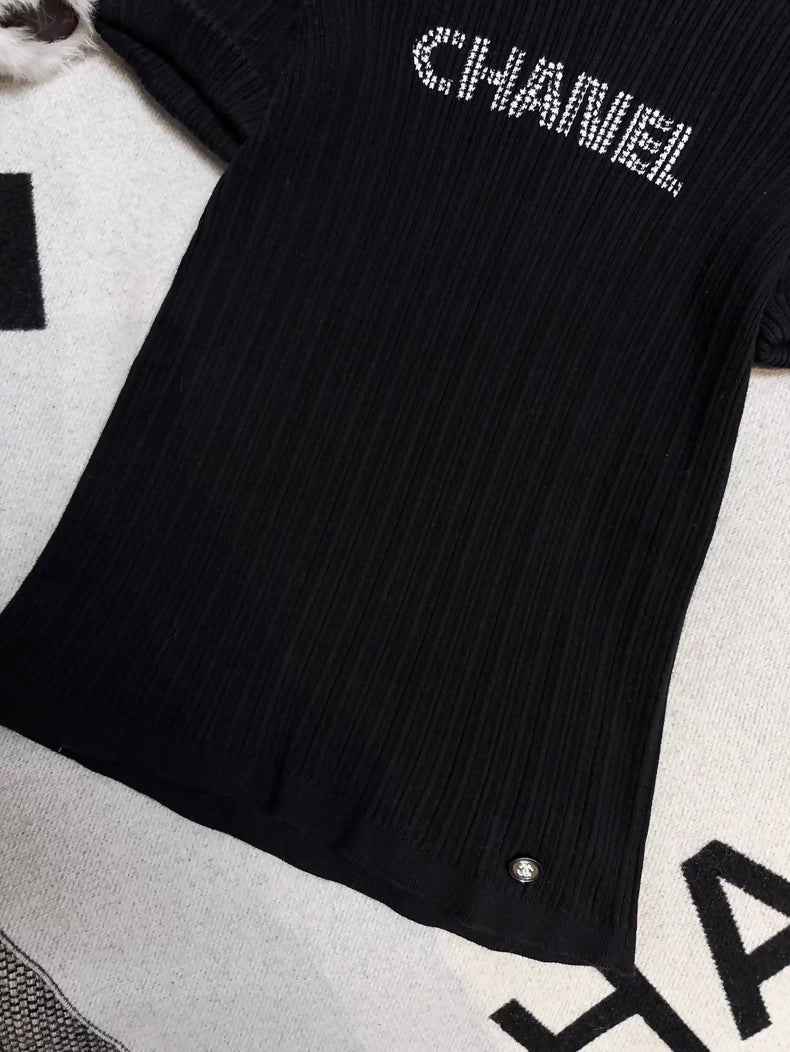 Chanel 21S black knit T-shirt