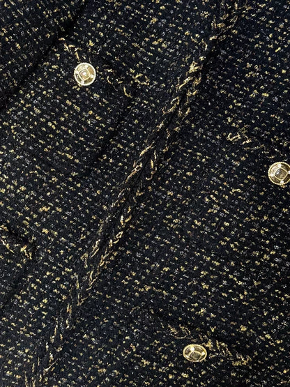 Chanel 19A Black and Gold Tweed Jacket
