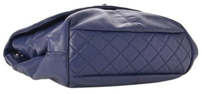 Chanel 13C Blue Lambskin Quilted Large Trianon Messenger Flap Handbag