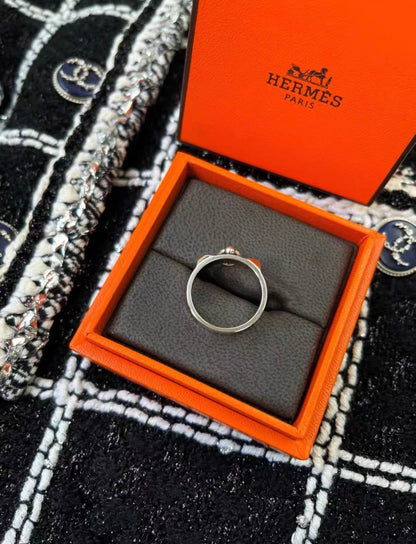 Hermes silver ring