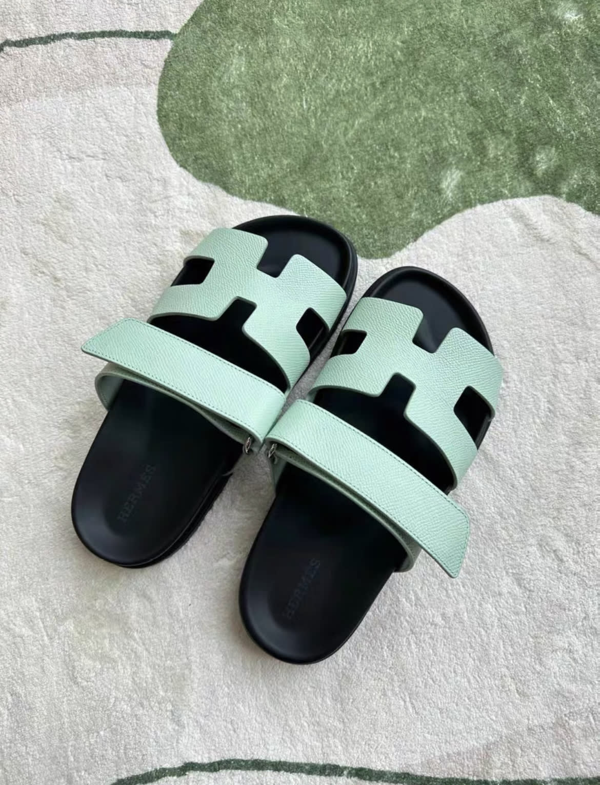 Hermes Chypre Sandals, Green, Size 36