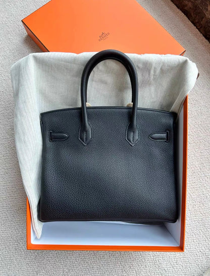 Hermes birkin30 black gold hardware togo leather u-engraved