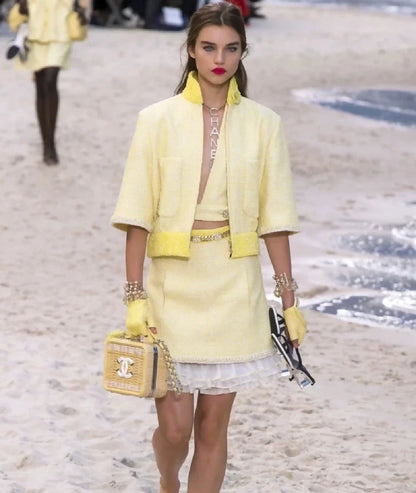 Chanel 19 Beach Series Yellow Short Sleeve Jacket