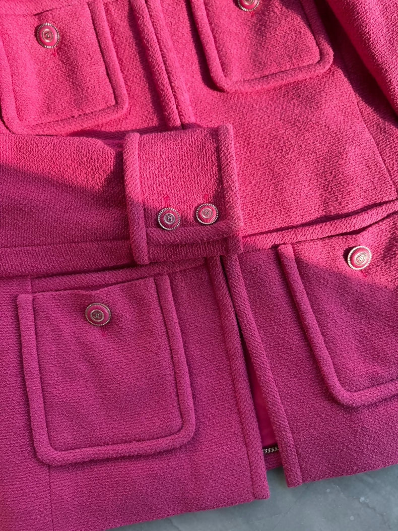 Chanel 20C lipstick pink tweed jacket