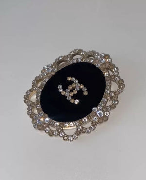 Chanel 15A Salzburg Collection Black Velvet Brooch
