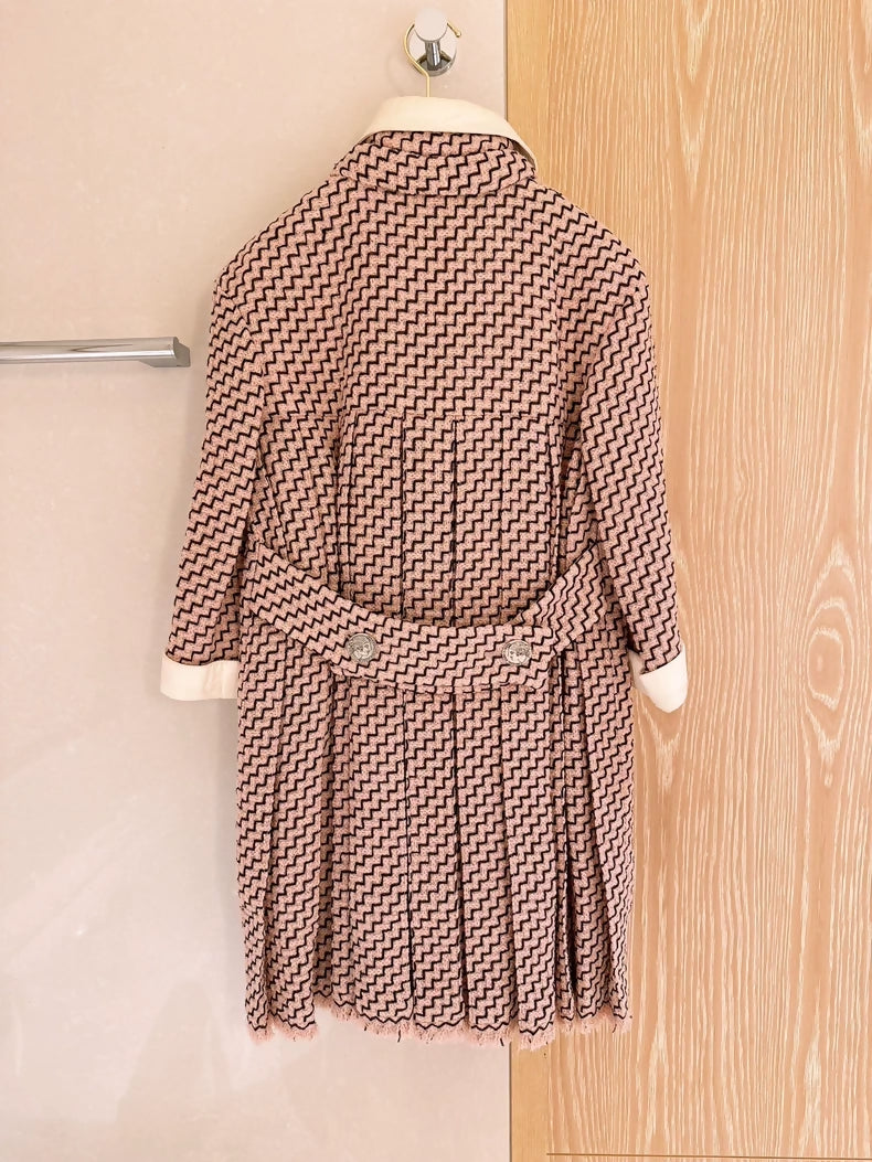 Chanel Roman Collection Métiers d'Art Pink Tweed Midi Coat,