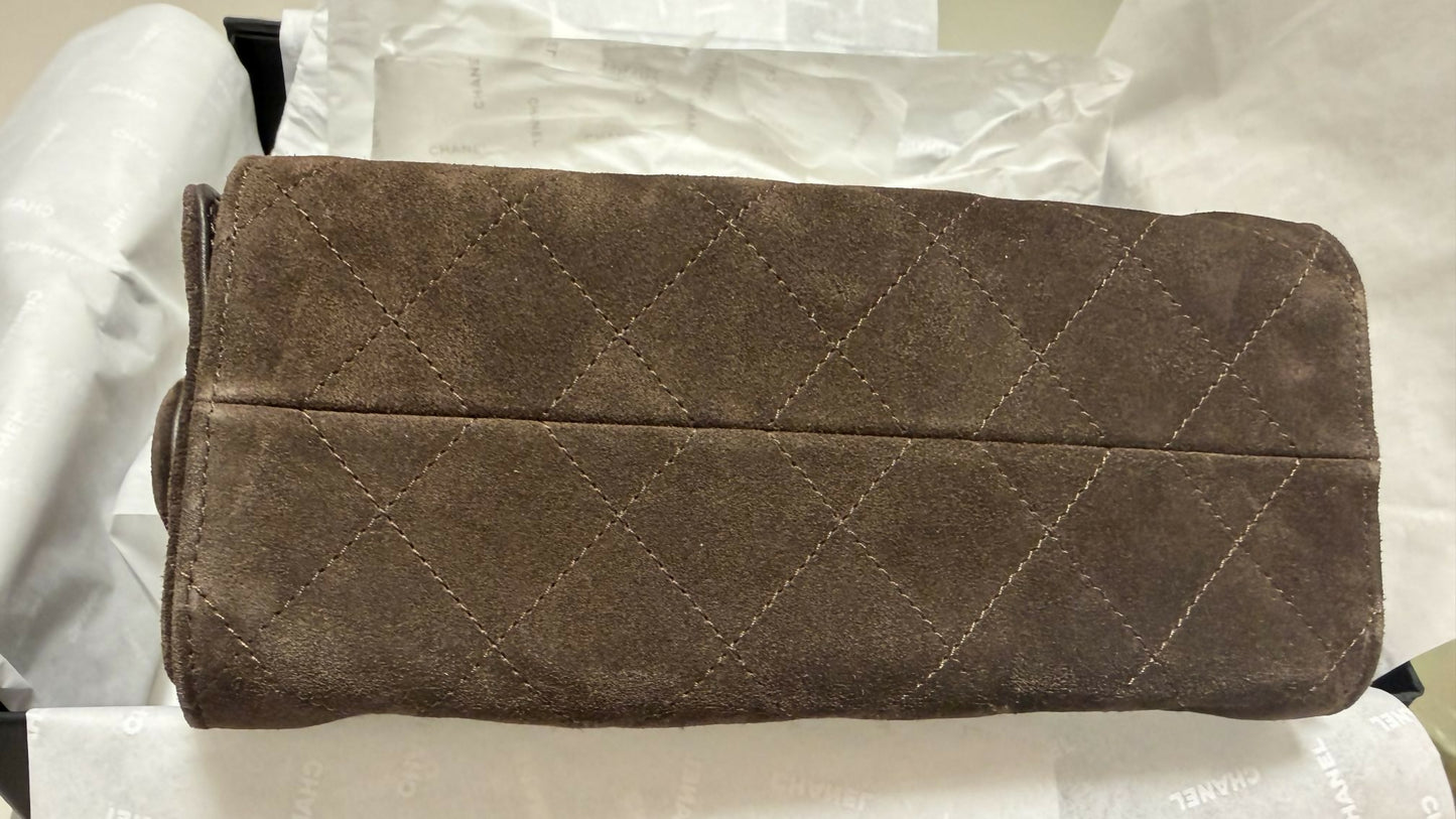 Chanel 25 bag mini brown suede