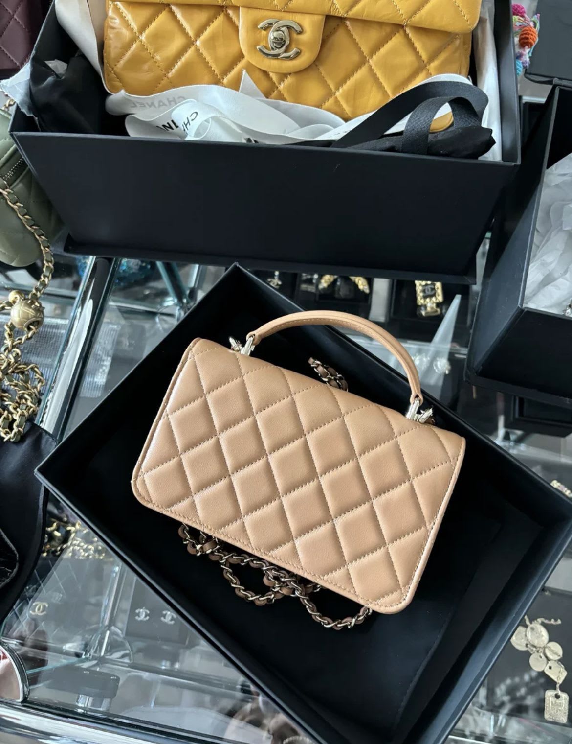 Chanel 23P Lambskin LGHW Mini rectangular Flap bag with top
