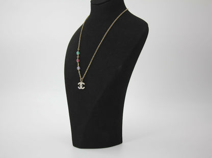 Chanel C20C Rhinestone limitation Pearl Purple Pink Blue Adjustable Necklace