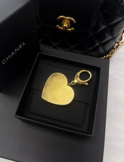 Chanel 24p Denim Blue Heart Keychain