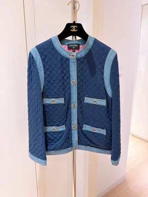 Chanel 20P Diamond-quilted Denim Jacket