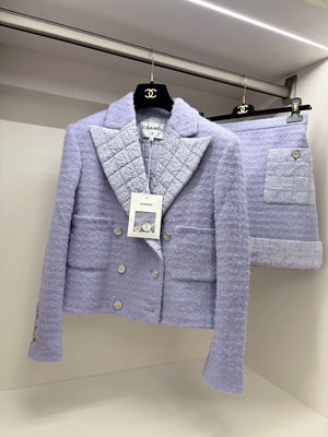 Chanel 21K purple tweed suite