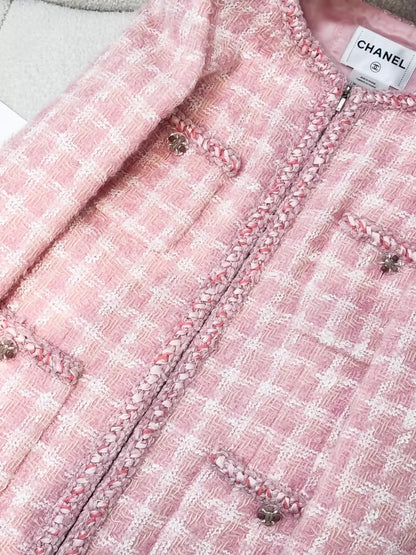 Chanel 2014 Pink Tweed Jacket with Pearl Sequins