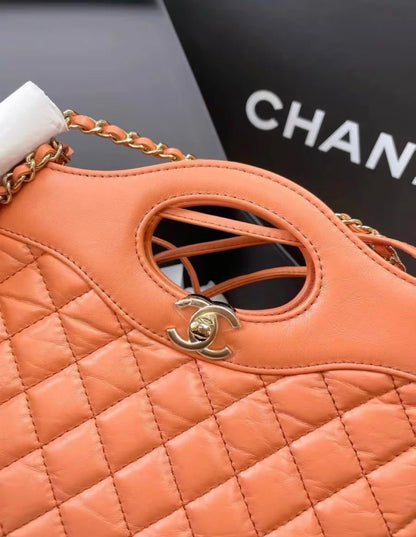 Chanel 31 Mini Orange Aged Calfskin Gold Hardware