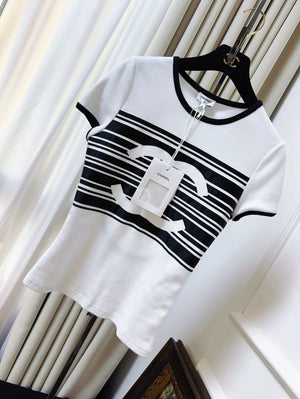 Chanel 23C white with black backless T-shirt – Wararni.com