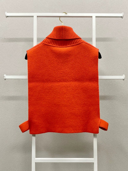 Chanel 21k red turtleneck vest top