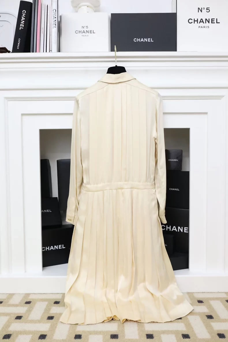 Chanel beige Satin Silk Dress