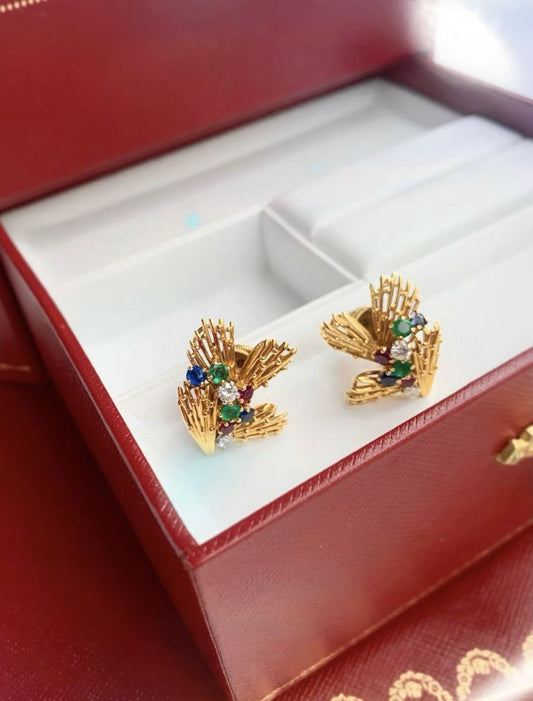 Cartier Cartier Gold Colored Diamond Ear Clip Second Hand With Box - One size High Jewellery - Vintage fashion from Wararni