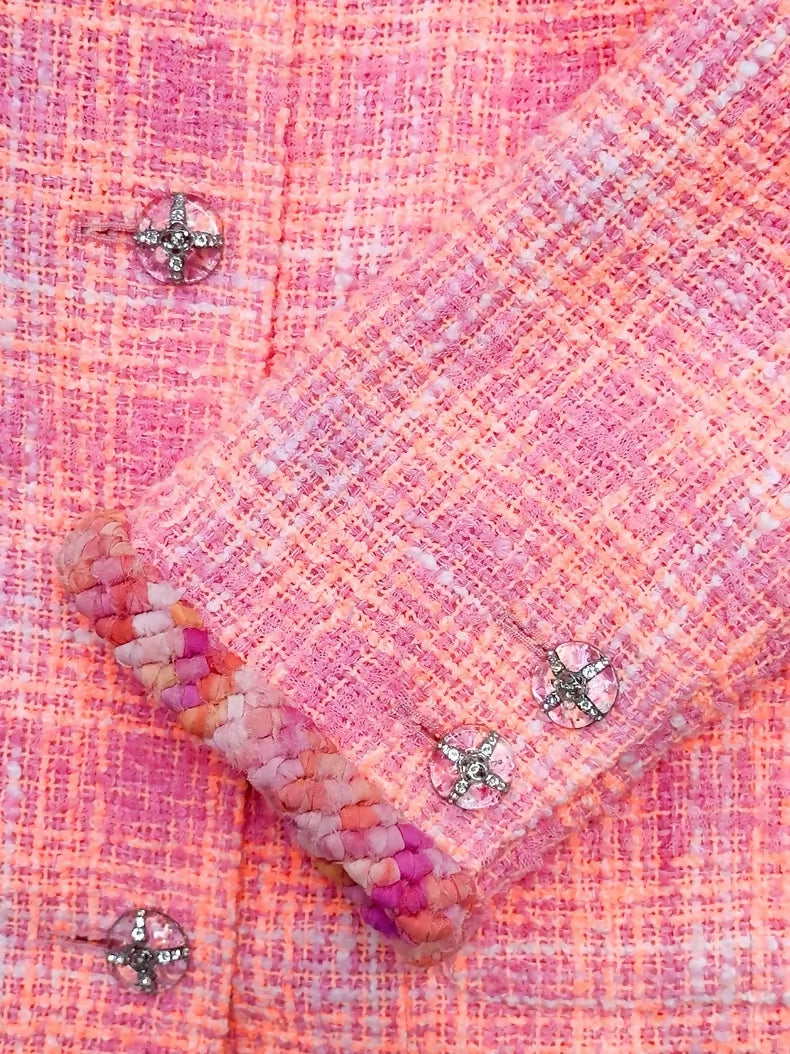 Chanel 24C pink-orange tweed jacket