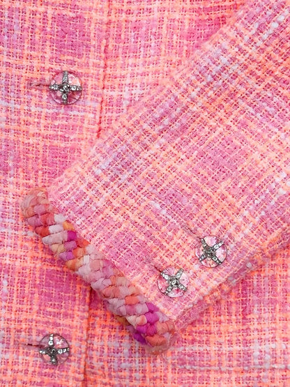Chanel 24C pink-orange tweed jacket