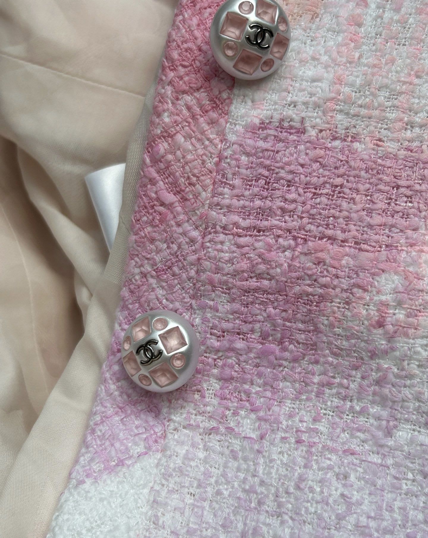 Chanel 23ss new pink woolen jacket