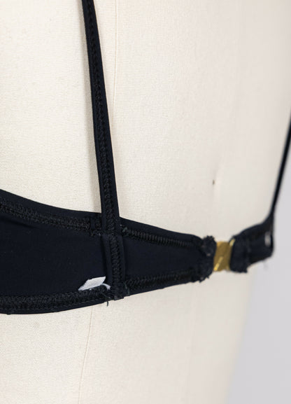 Chanel 1994 Cruise Vintage Black Logo Quilted Bikini