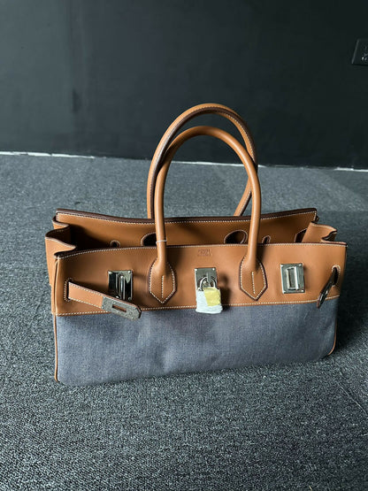 Hermes Birkin shoulder denim