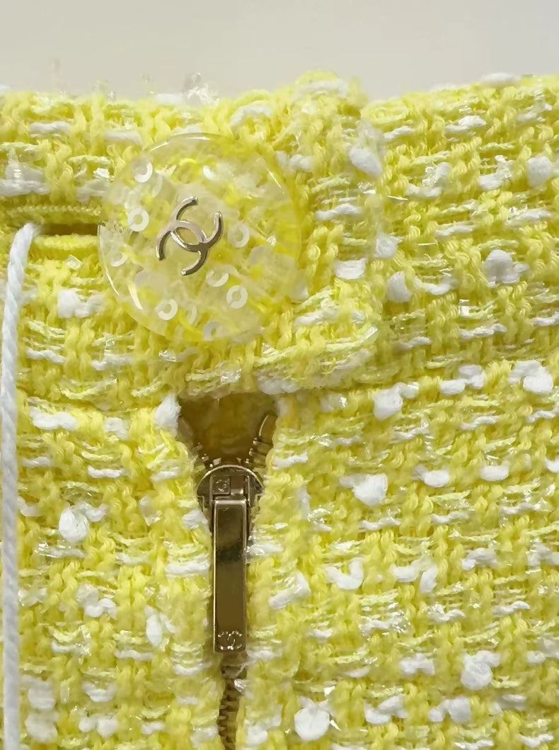 Chanel 19S Pale yellow wide-leg pants