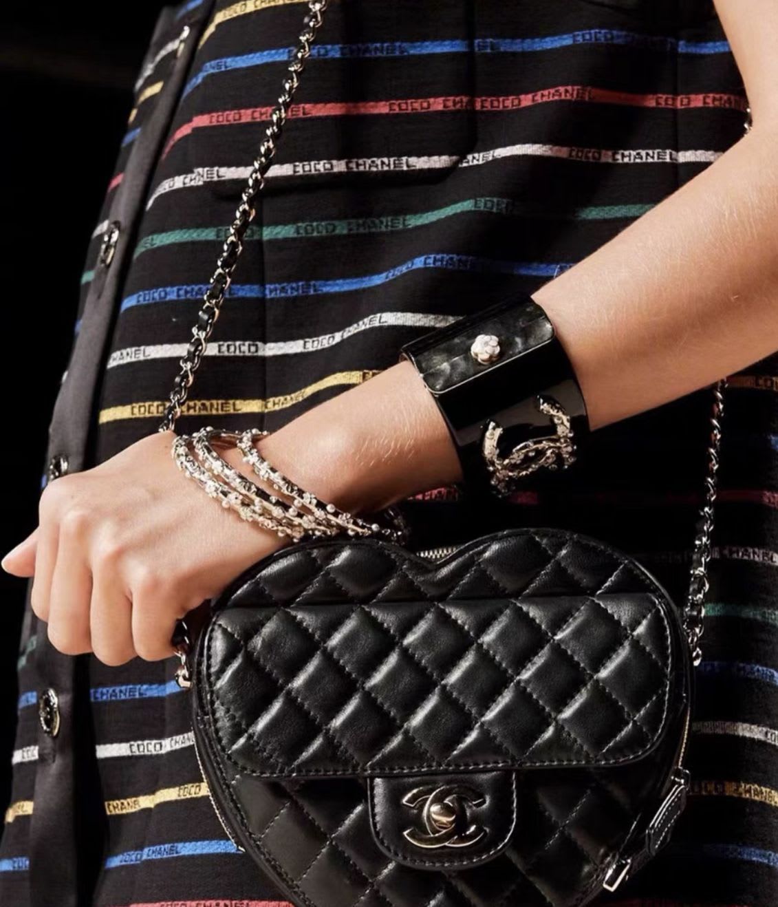 Chanel black large heart bag