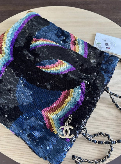 Chanel21 sequin rainbow tote