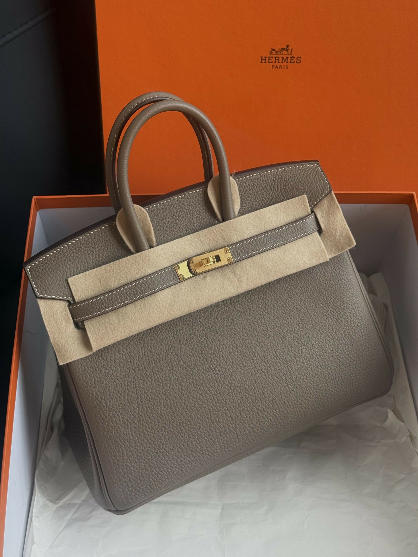 Hermès Birkin 25 Étoupe Togo Leather with Gold Hardware