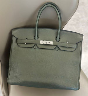 Hermes Birkin 35 Olive Togo leather palladium hardware