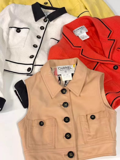 Chanel 95P Red and Black jacket Top