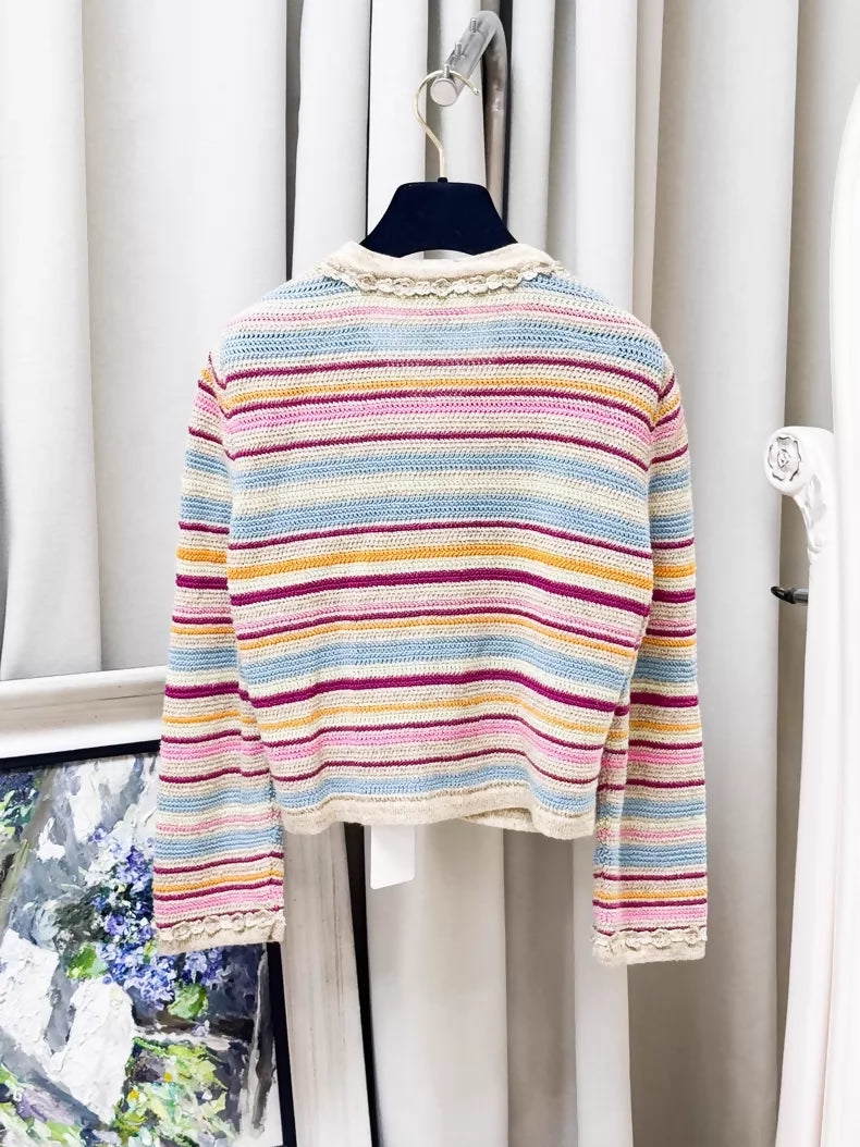 Chanel 11 multicolour Striped cropped Cardigan