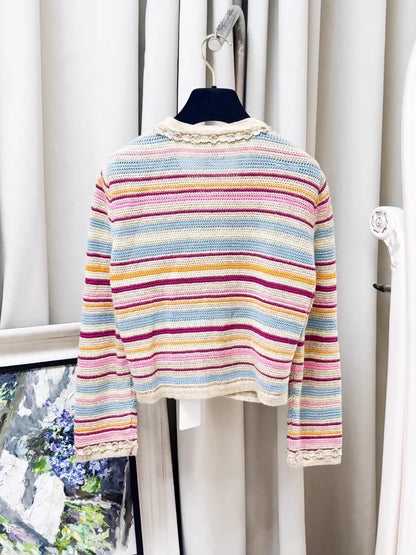 Chanel 11 multicolour Striped cropped Cardigan