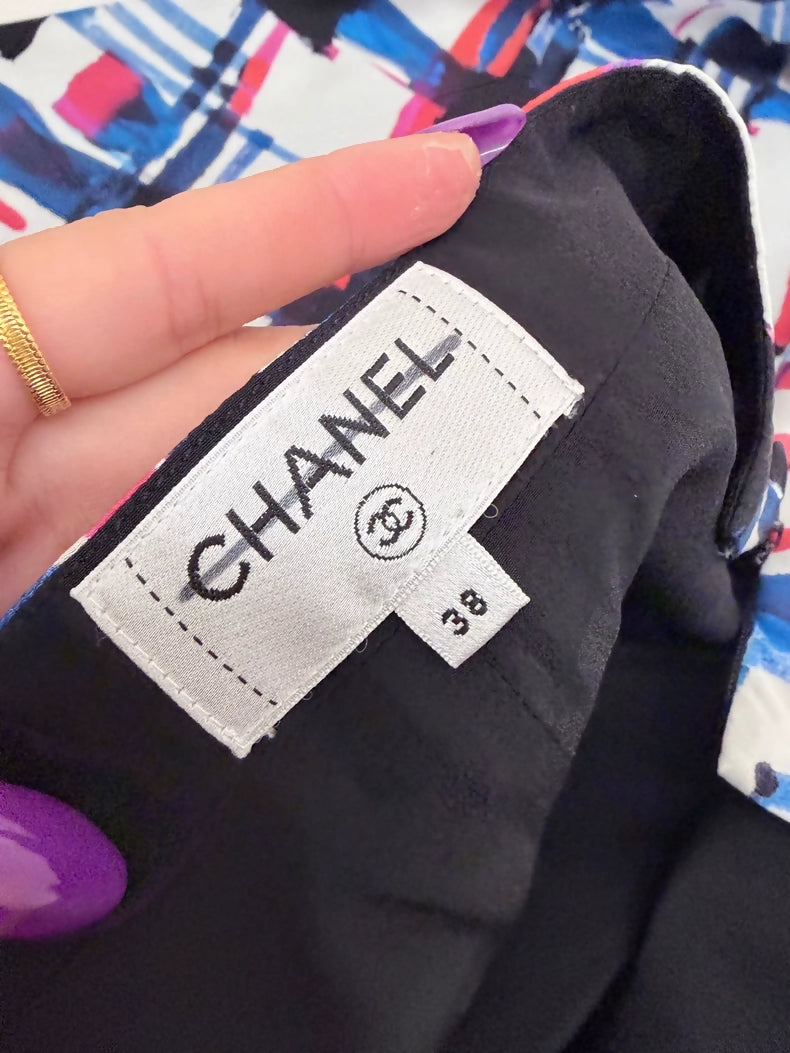 Chanel silk wide-leg trouser